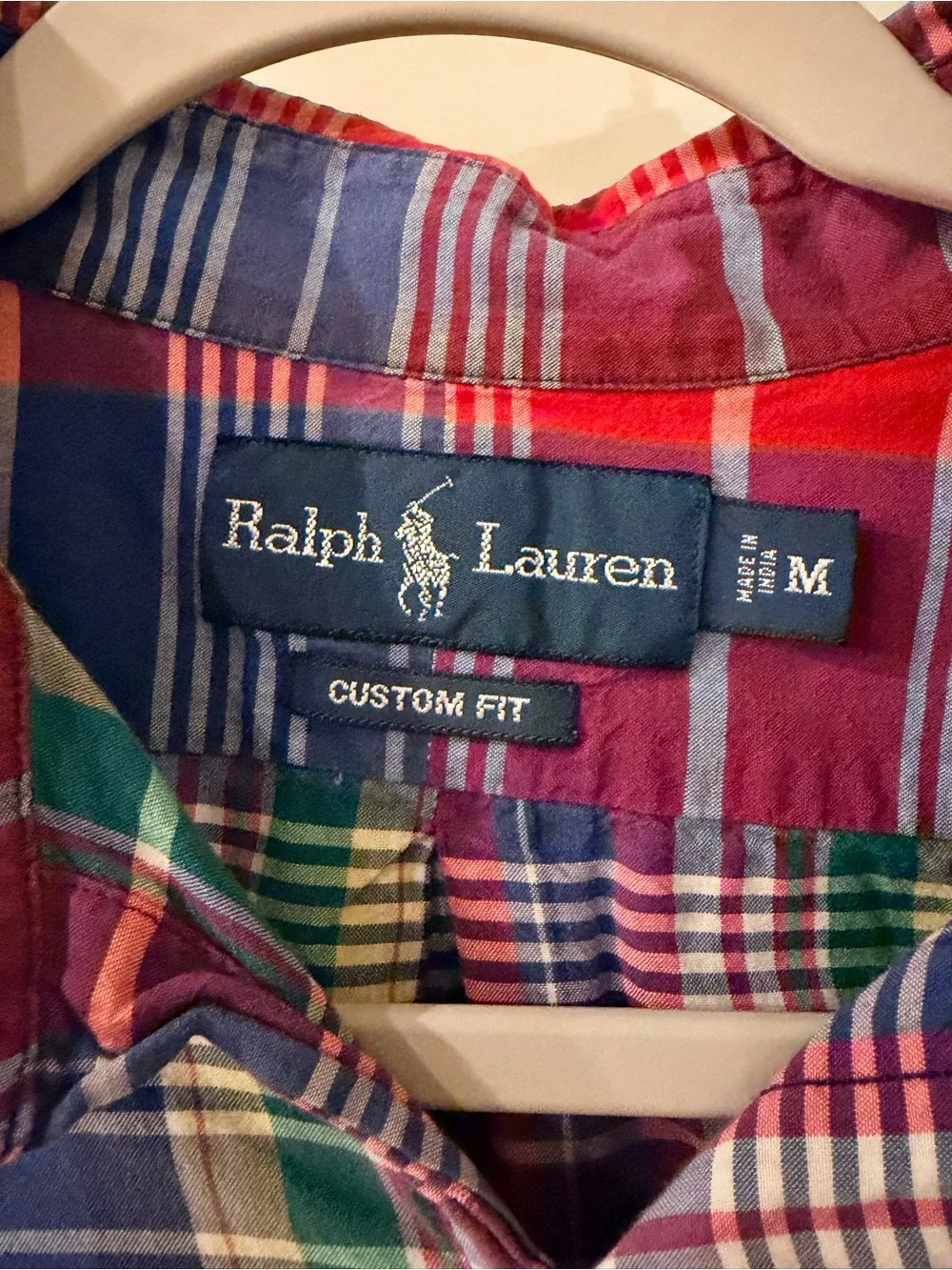Ralph Lauren youth boys button up shirt plaid‎ cotton m